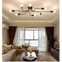 Vintage Pendant Lights Multiple Rod Hanging Lamps Wrought Iron Ceiling Lamp E27 Bulb Lamparas for Home Lighting Fixtures