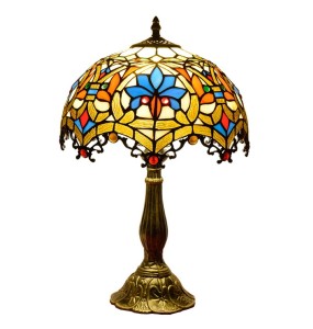 European-style art stained glass study living room bedroom hotel decoration bedside Tiffany table lamp glass lamp