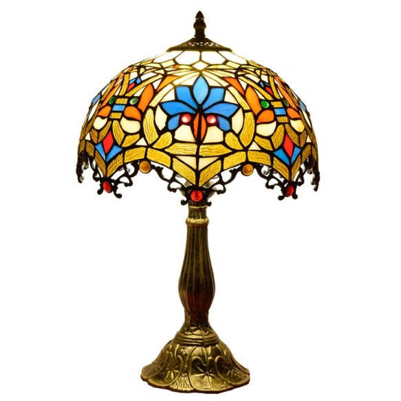 European-style art stained glass study living room bedroom hotel decoration bedside Tiffany table lamp glass lamp