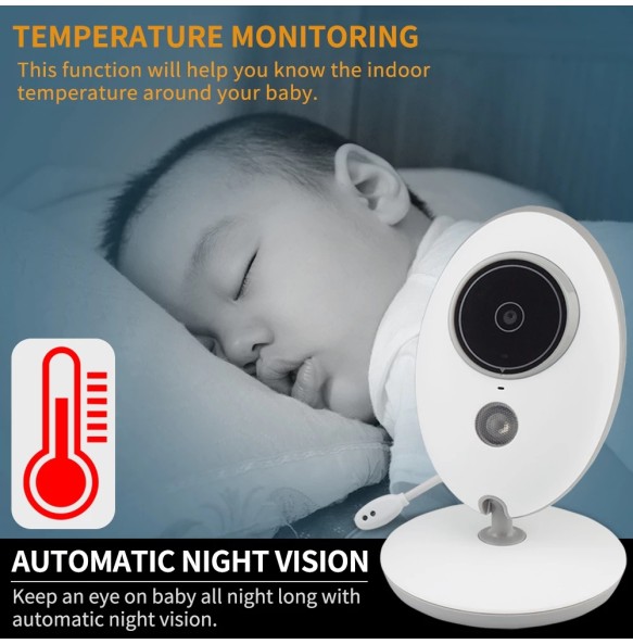 2.4 inch Wireless Video Baby Monitor Color Camera intercom Night Vision Temperature Monitoring babysitter nanny