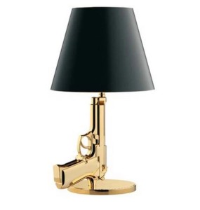 Modern Electroplated Table Lamp AK47 Gun Design Desk Decor Light Gold Silver Creative Metal Desk Reading Night Light