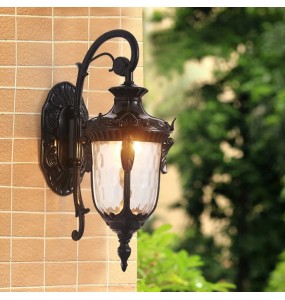 Outdoor Wall Light Fixtures Retro Porch Lamp Exterior Nighting Sconce for House Front Door Garage Patio Bronze+Glass E27