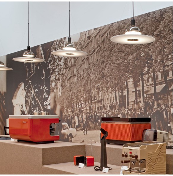 FLos Frisbi modern minimalist restaurant flying saucer chandelier