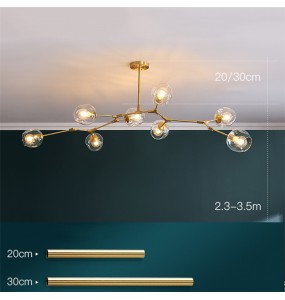 LED Chandelier Lighting Lustre Living Room Villa Interior Decor Pendant Lamp Lighting Glass Ball Kitchen Fixtures