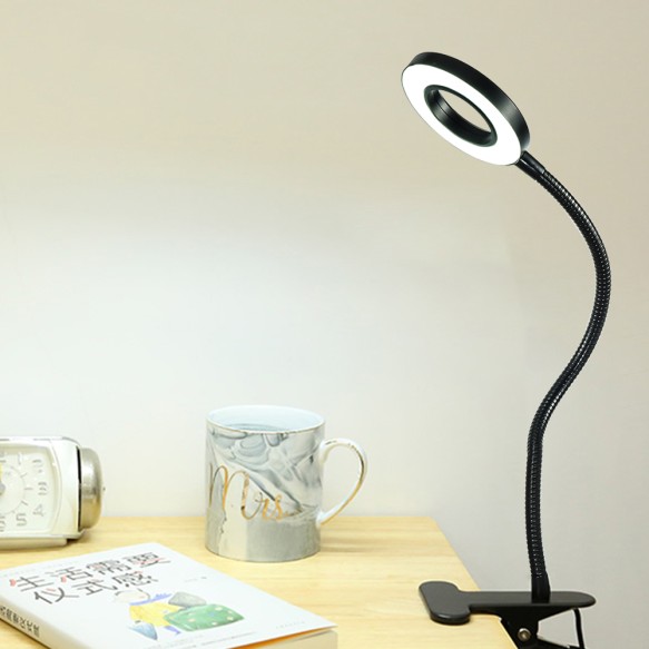 Led Lamp clip Reading Light USB Power black Flexible hose table Desk book Headboard study LED light clip dimmable bright
