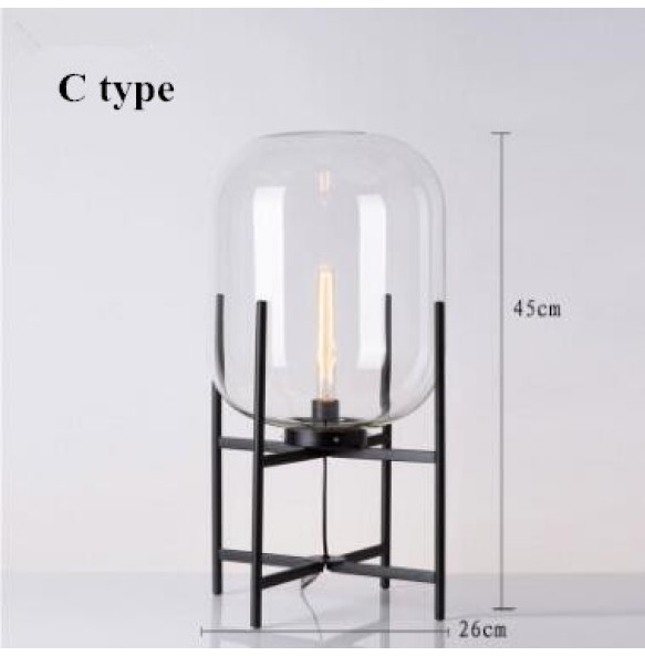 Creative iron glass floor lamp Nordic simple and vintage upright winter melon ball table lamp